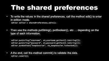 Tutorial : Storage, Shared Preferences (english)
