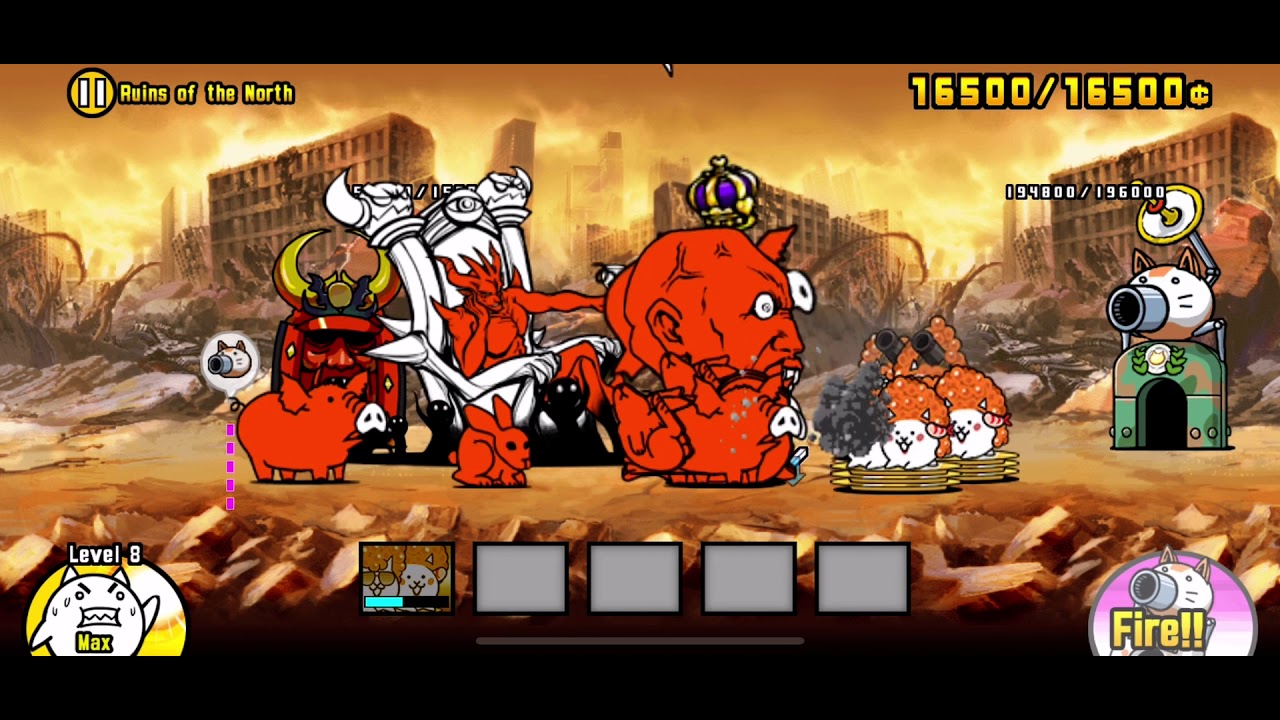 The Battle Cats Seeing Red Infinity Ruins of the North Roe Cat Only no ...