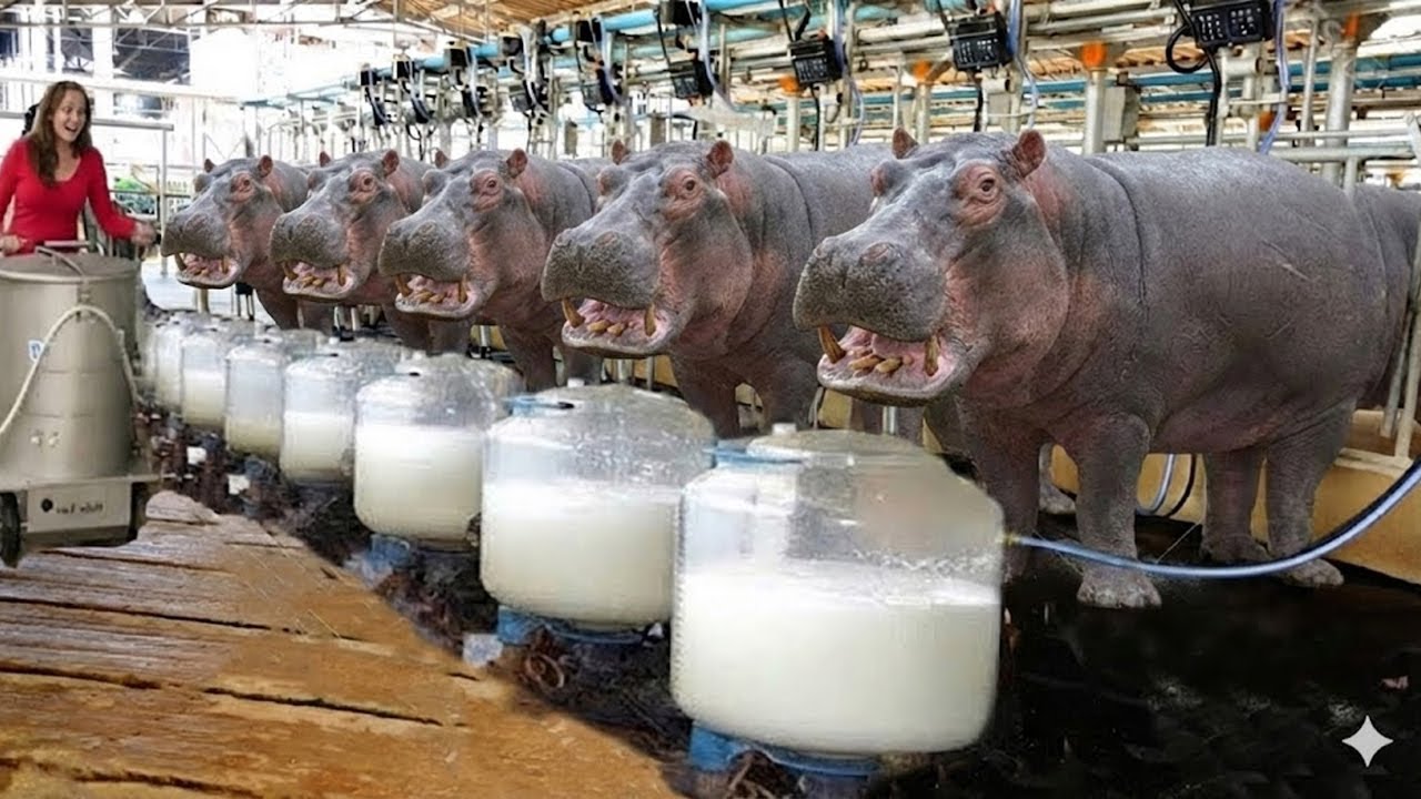 Inside the Hippo Cheese Factory: How Million-Dollar Hippo Milk Products Are Made (Full Process)