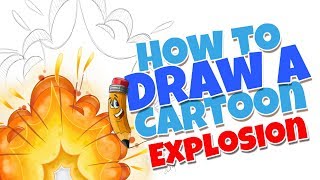 How to draw a cartoon Explosion | step by step