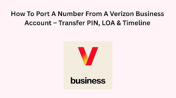 How To Port A Number From A Verizon Business Account – Transfer PIN, LOA & Timeline