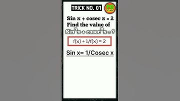 If Sin x + cosec x = 2 , find the value of Sin^n x + cosec^n x = ? | #trending #shorts