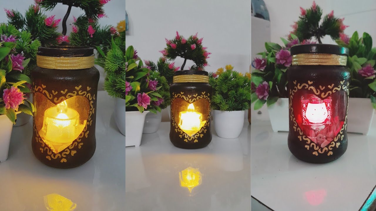 Mason Jar decoration ideas Diwali gift ideas Easy glass jar