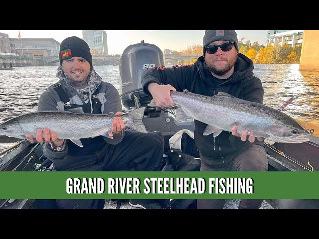 Steelhead Fishing / 6th Street Dam / Grand River Michigan steelhead 2021 /  Baitcaster Float Fishing 