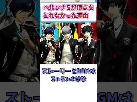 ペルソナ5「ストーリーS、システムS、キャラS、音楽SS」←こいつが頂点をとれなかった理由 【ゲーム反応集】 #shorts
