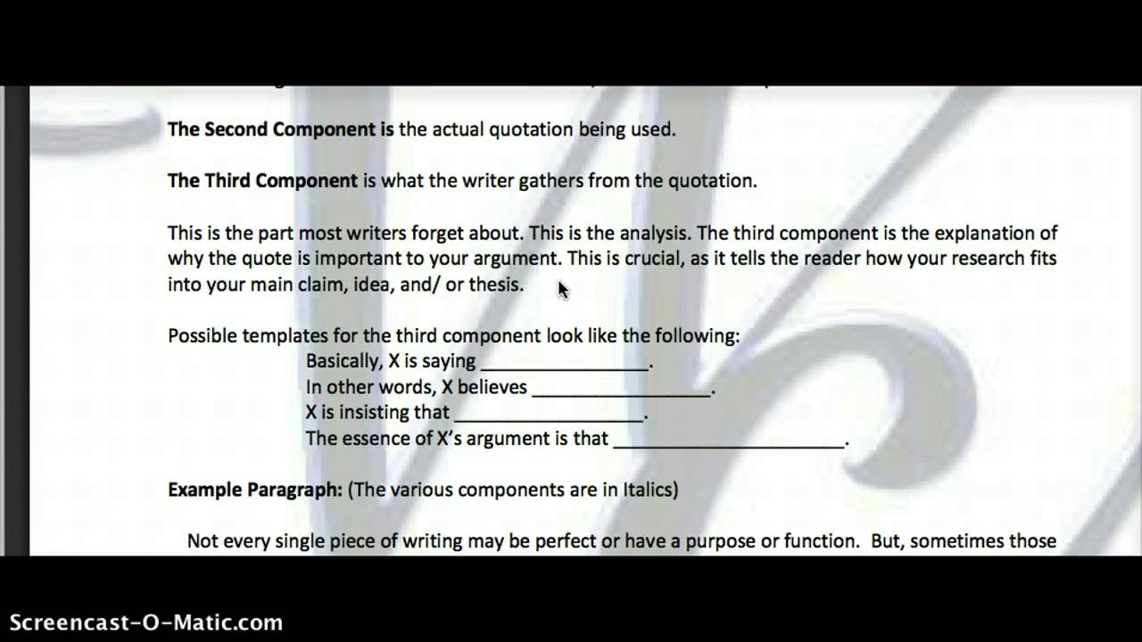 Incorporating quotations into a research paper