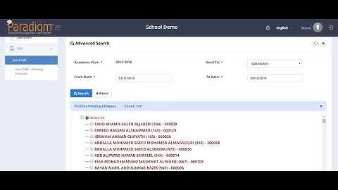 6.How to  send SMS  for Pending cheques- Paradigm school Management System