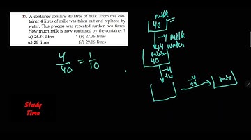 RS Aggarwal : Mixture and Alligation | Question Number - 17 || @studytime2631