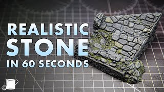How To Paint Realistic Stone For Tabletop Terrain & Miniatures In Under 60 Seconds #shorts