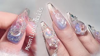 Dreamy moonlight nails🌙✨ Easy gradient💗 Gel extension/Nail Art ASMR by 쥬네일JOUNAIL 303,806 views 4 months ago 30 minutes