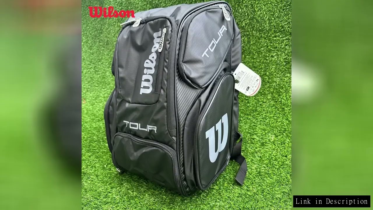 Wilson Tennis Bag High-Capacity Holds 2 Tennis Rackets Tennis Backpack Daily Portable Court Racket B