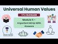 Universal Human Values | UHV | Module 5 | Important MCQs with Answers| VTU BUHK408|4th sem #vtu #uhv