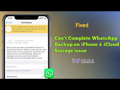 Can't Complete WhatsApp Backup \u0026 WhatsApp Stuck on Backing Up on iPhone in iOS 13.5.1/14 [Solved]