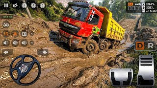 HEAVY 12 WHEELS BHARAT BENZ TRUCK IN EXTREMELY OFF-ROAD | BUS SIMULATOR INDONESIA