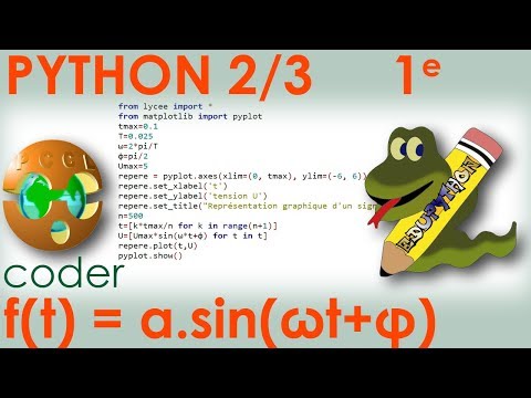 PYTHON 2/3 - Plotting a Sinusoidal Signal - f(t) = a.sin(ωt+φ) - Physics-Chemistry - 11th Grade