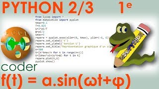 PYTHON 2/3 - Plotting a Sinusoidal Signal - f(t) = a.sin(ωt+φ) - Physics-Chemistry - 11th Grade