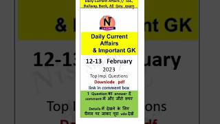 12-13 February 2023 Current News Current Affairs