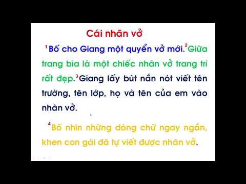 Tâp đọc: Cái nhãn vở