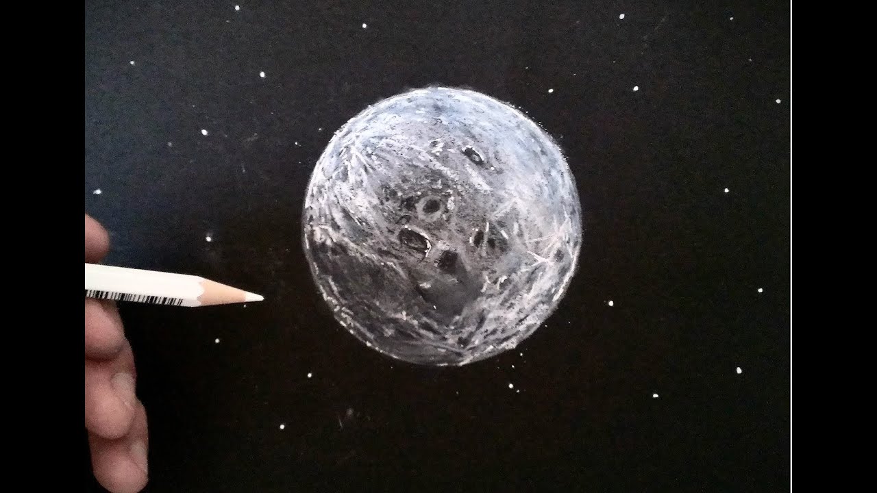 色鉛筆で月の描き方 スーパームーン 簡単 Drawing The Moon Realistically With Colored Pencils Youtube