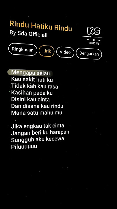 lirik rindu hatiku rindu #lirik #lagu #lyrics #liriklagu #rinduhatikurindu #KS #kausakithatiku
