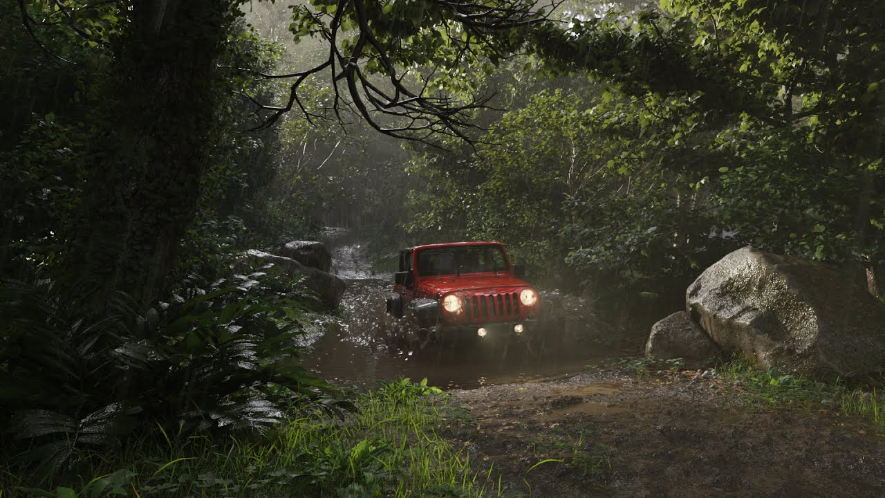 Jeep in Forest | Blender & Houdini
