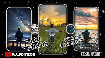 Rang De Ranjhia Song😞 Xml File 🗃️ Sad Song Xml File‼️ Broken Heart💔 @rj_editz03 