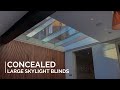 Hidden Electric Blinds for Large Structural Glass Roof with Glass Fins