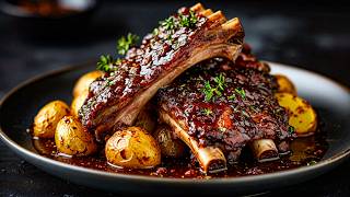 Tender Ribs In Red Wine A Simple Yet Elegant Dish.