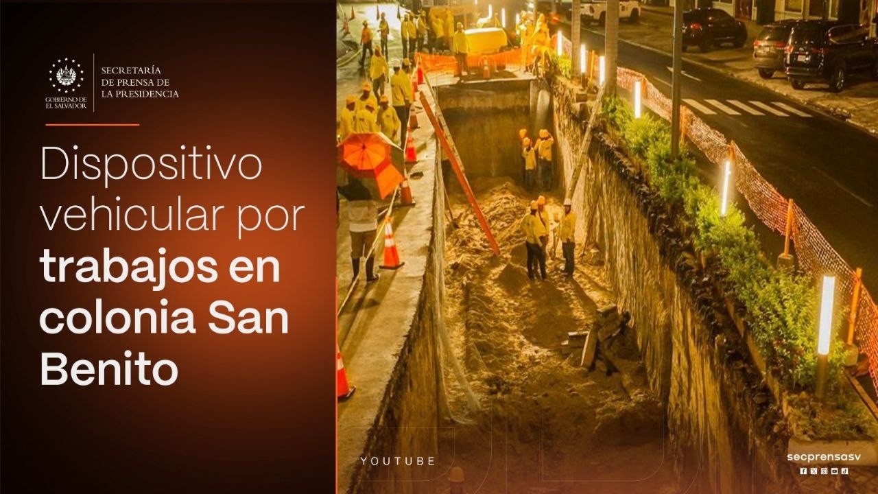 Gobierno del Presidente Nayib Bukele mantiene dispositivo vehicular en colonia San Benito