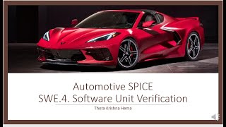 Celebrity ASPICE SWE 4 Software Unit Verification Wealth
