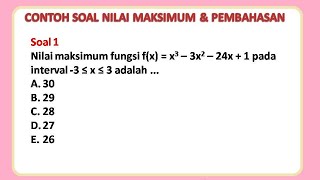 Example of maximum value (application of derivatives) and discussion
