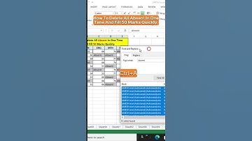 How To Delete All Absent In One Time And Fill 50 Marks Quickly #shorts #excel #msexcel #exceltips