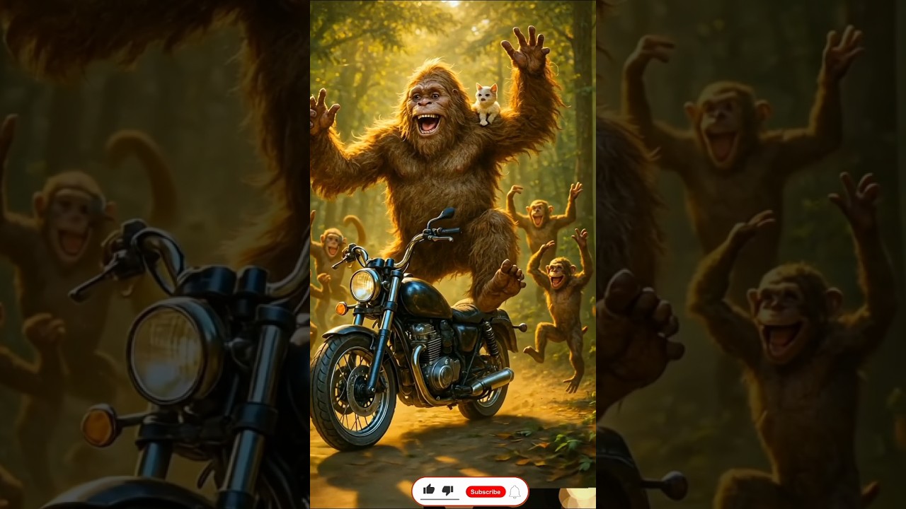 Gorilla Dancing On Bike 
