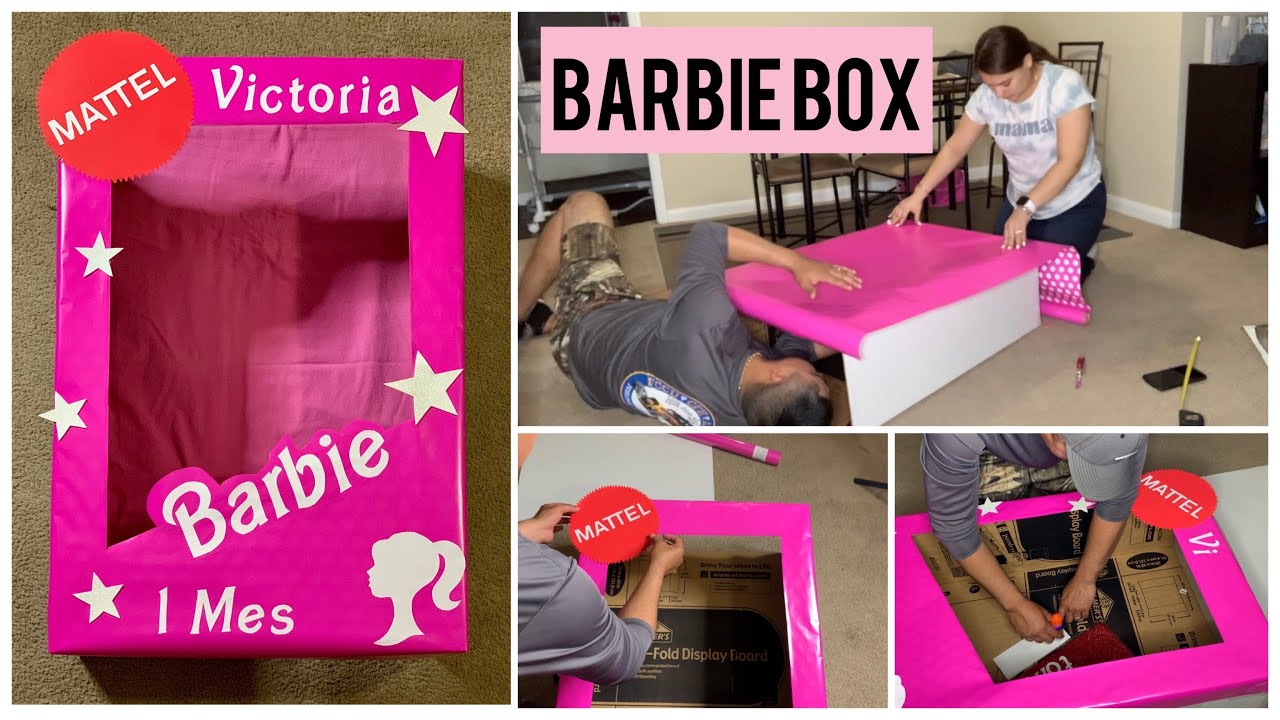 Como hacer una caja de barbie en tamaño real con cajas de cartón para fotos  👸 