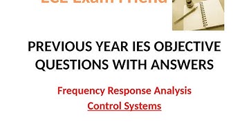 Frequency Response Analysis IES Questions with ans