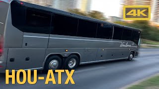 Vonlane, A Luxury Bus Ride from Houston to Austin, Bus Trip Report, 4K