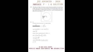 Jee advance-2024 physics paper-1 solved; poiseuille's equation; parallel axis theorem physics; shm;