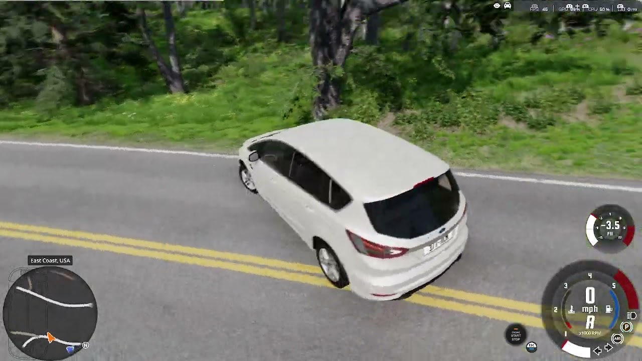 beamng drive   crashing ford c plus and mitsubishi outlander