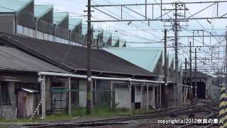 EF66-111、EF81-726+EF65-2127の吹田機関区の休息