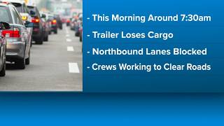 Northbound Route 13 blocked after tractor-trailer loses cargo