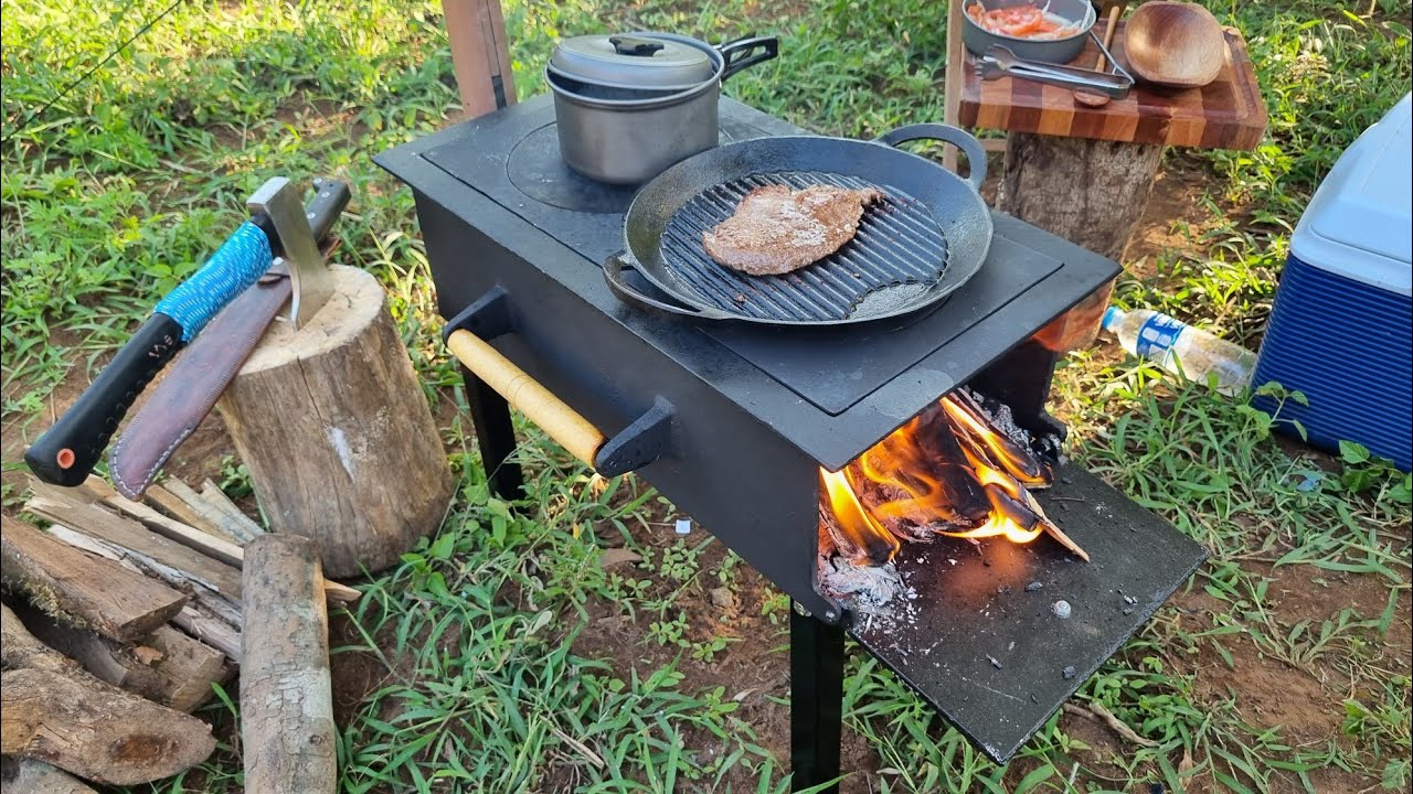 Fogão a Lenha Portátil para Acampamento