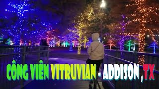 Công viên Vitruvian 3875 Ponte Ave Addison TX-giáng sinh đèn led đêm noel
