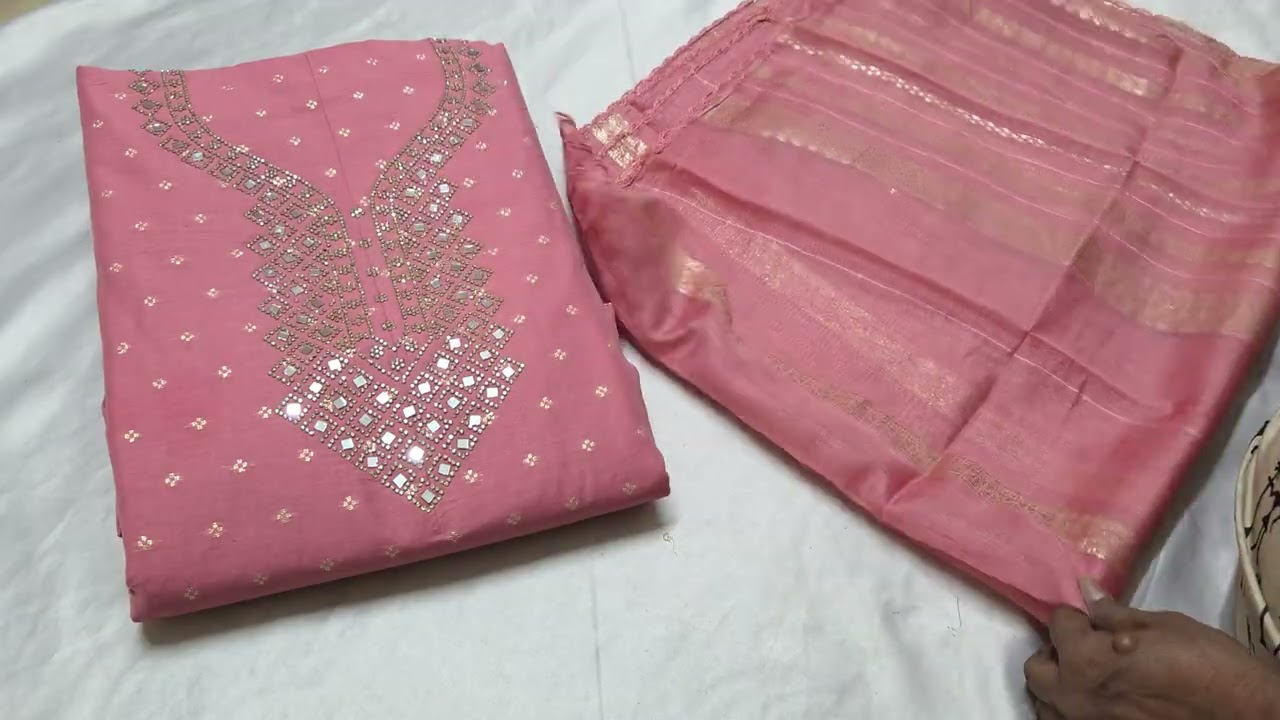 RS 649 WITH LINING CHANDERI SILK CHURIDHAR MATERIEAL PH 7306083024  