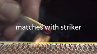 4 Inch Matches Bulk | Vibrant Rainbow Matches with Included Striker