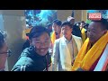 Supporters congratulate Tenzin Monpa, BJP's ZPM candidate for Kitpi block, who filed his nomination.