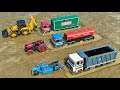 TATA Dumper Petrol Tanker Tipper Muddy Accident Pulling Out Bike Tractor JCB 3DX | Tractor Cartoon