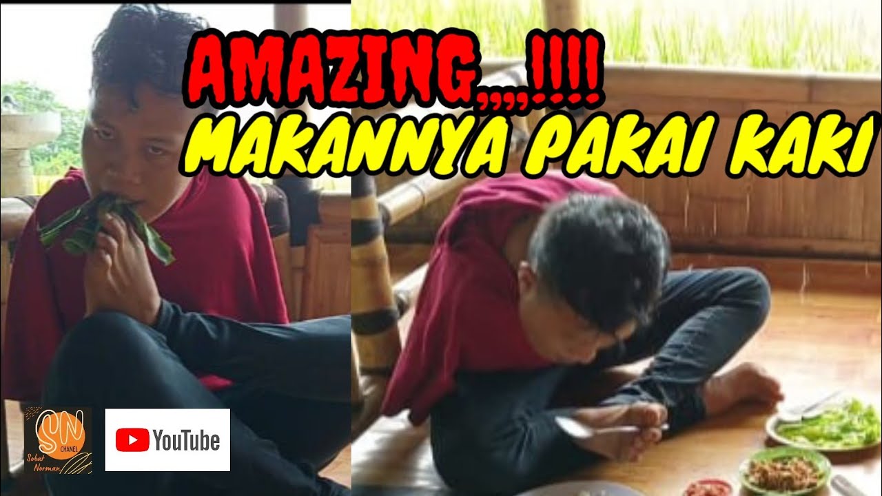 DIAJARKAN IBU MAKAN PAKAI KAKI | Anak yang terlahir tidak punya tangan | Menjadi kuat dan mandiri