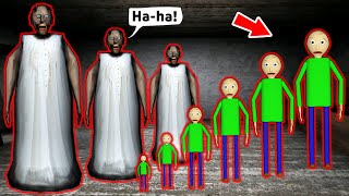 BIG Baldi vs small Granny, Grandpa, Ice Scream !! - funny horror animation (fun mix 9)
