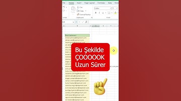 #Excel Toplu Mail Gönderme İçin Mail Adreslerini Birleştirme #shorts