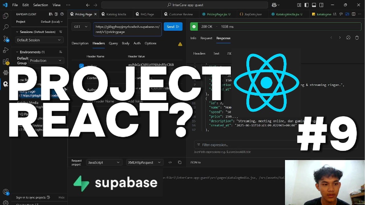 Project React Menggunakan Backend API dari Supabase - YouTube